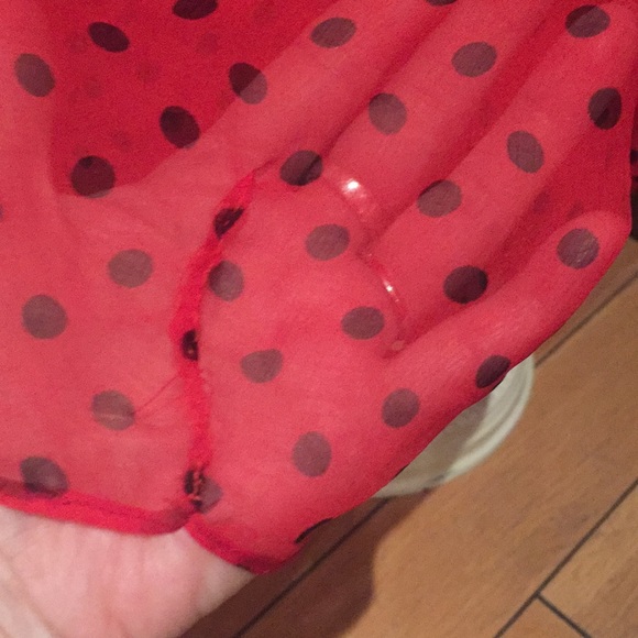 🌹 Silk Red Polka Dot Albert Nipon Evening Dress Pre Owned - Picture 8 of 12